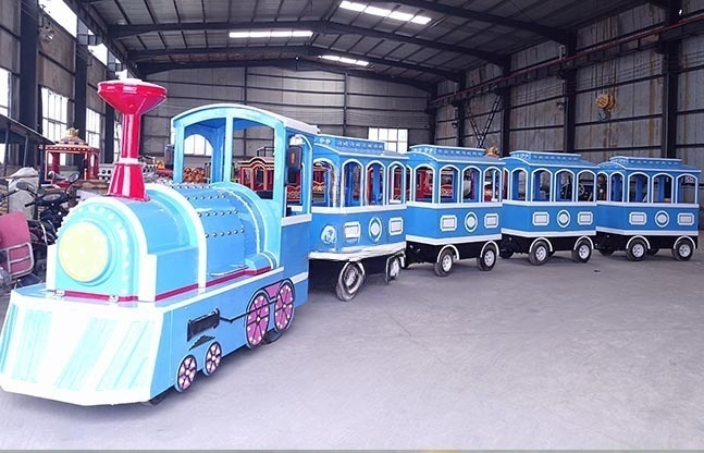 蓝色电瓶无轨小火车