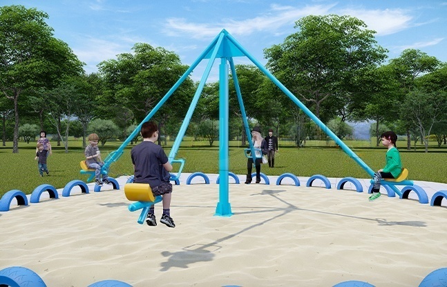 四人跷跷板游乐设备