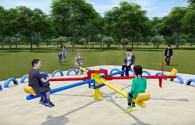 六人跷跷板游乐设备