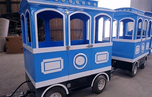 蓝色电瓶无轨小火车