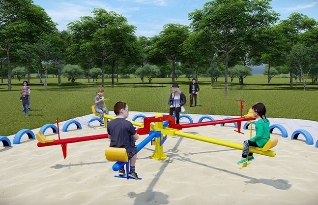 六人跷跷板游乐设备