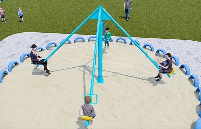 四人跷跷板游乐设备