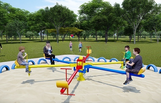 六人跷跷板游乐设备