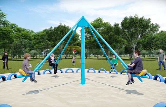 四人跷跷板游乐设备