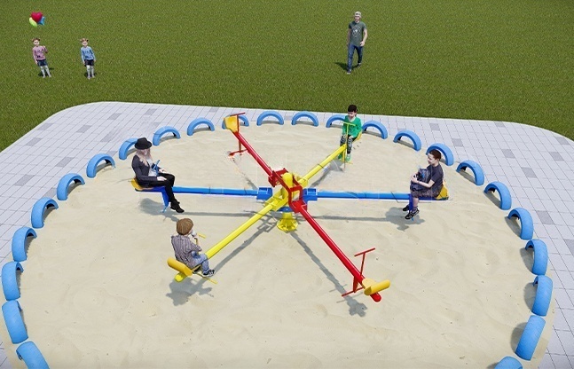 六人跷跷板游乐设备